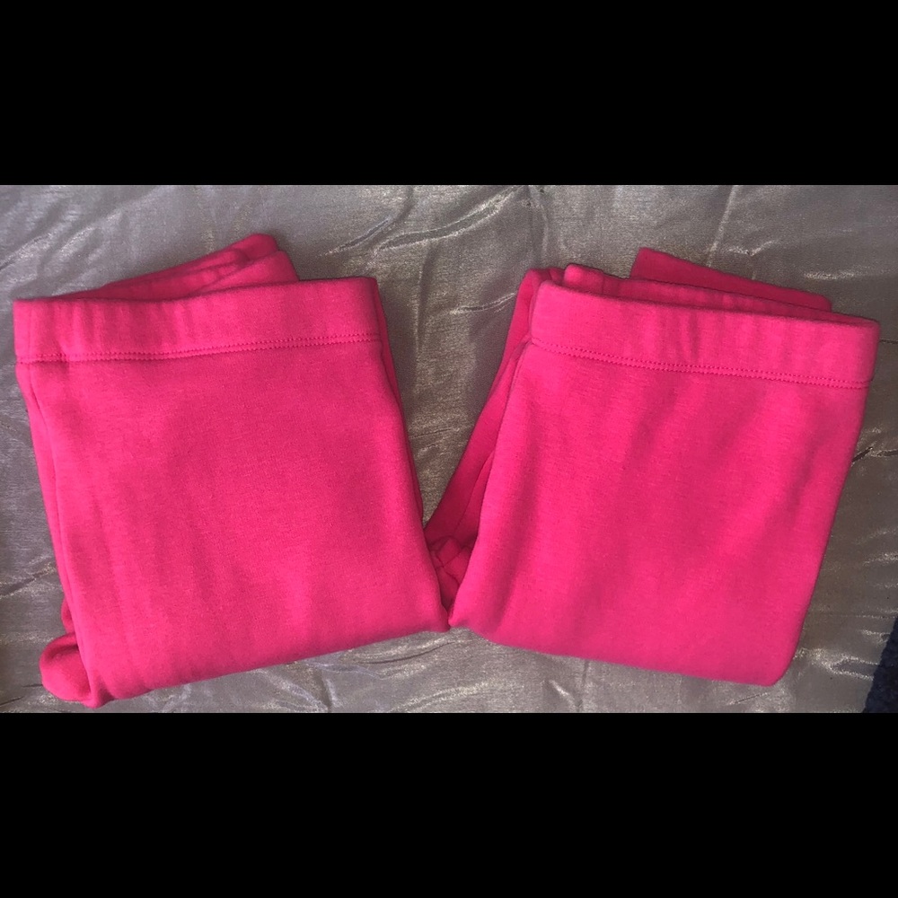 TWO SIZE 12 GYMBOREE PINK FLEECE INTERIOR LEGGINGS